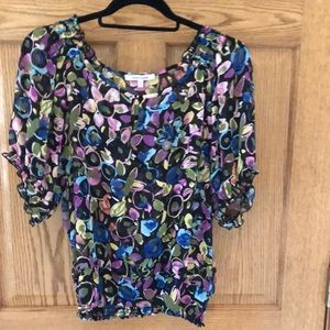 Black multi color blouse